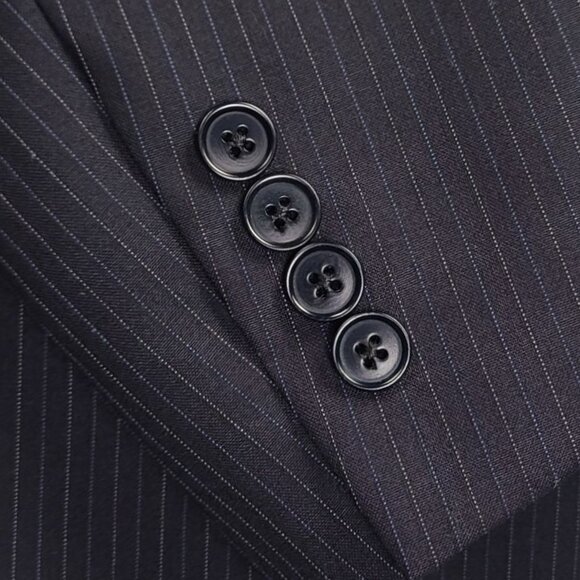 Brooks Brothers 346 Black Striped 2-Piece Suit 43R- Pants W46xL28 - Picture 7 of 16